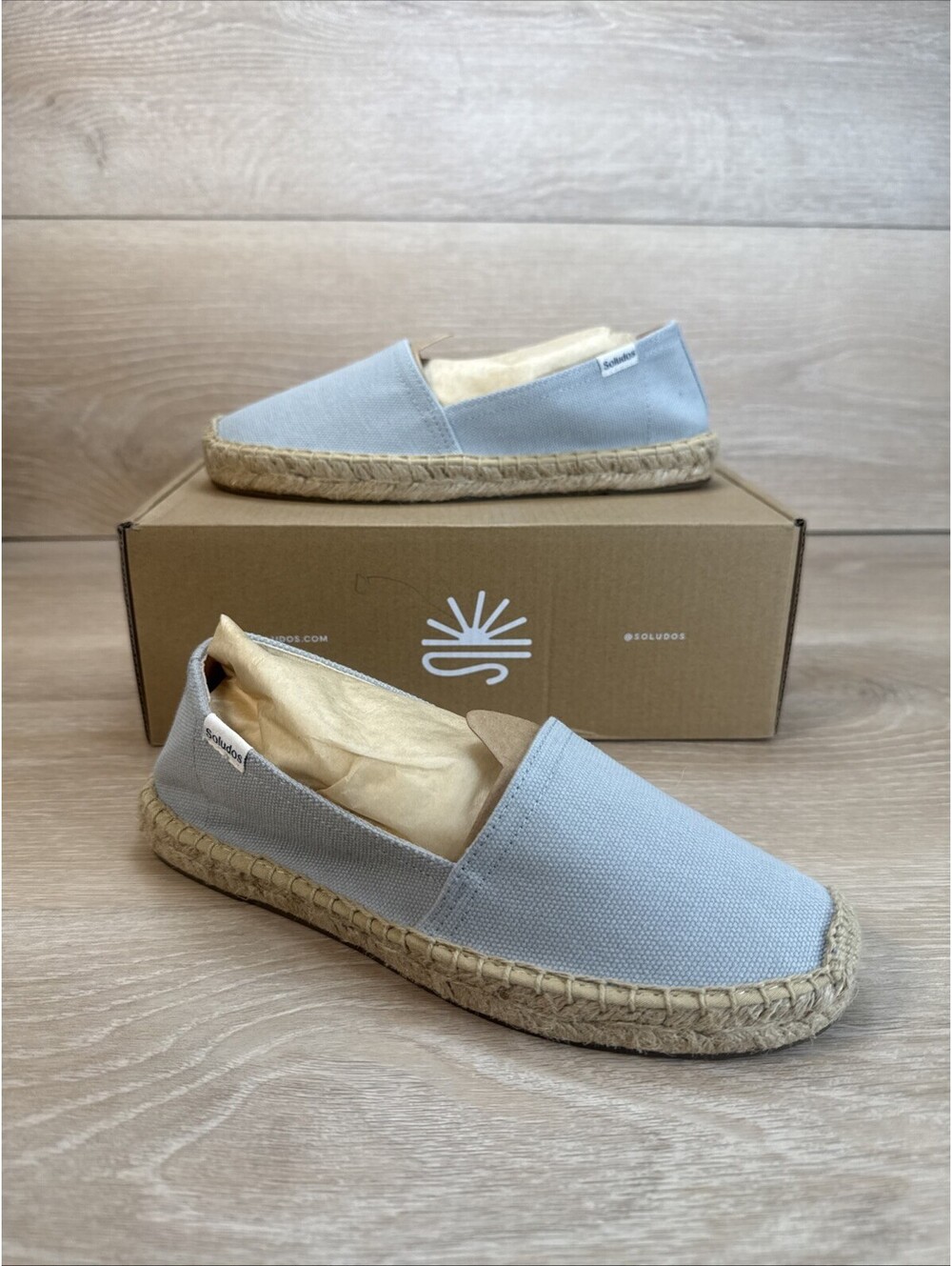 Soludos Dali Womens 5 /5.5 Gray Espadrille Loafer Jute Slip On Shoes NWT Summer